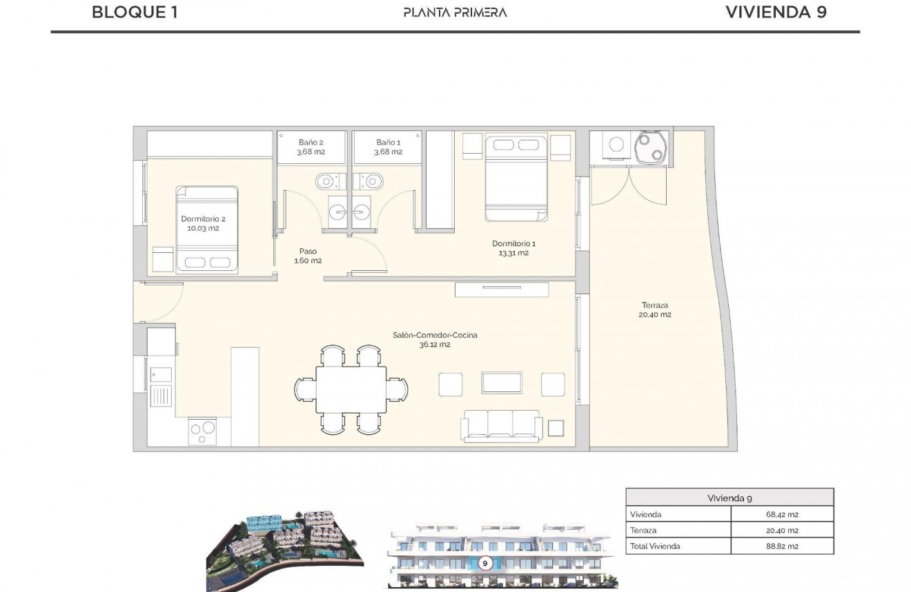 Obra nueva - Apartamento / piso -
Finestrat - Golf piug campana