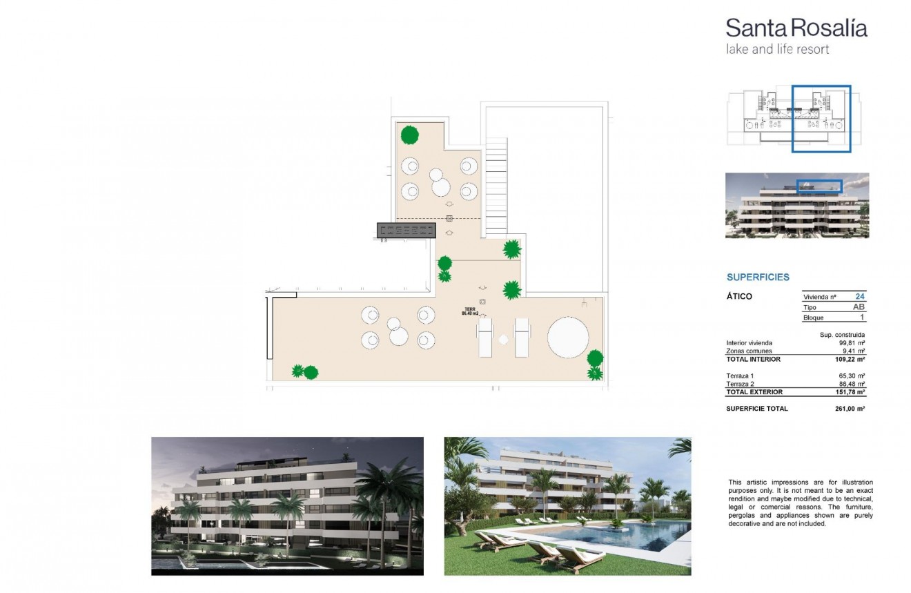 Nouvelle construction - Attique -
Torre Pacheco - Santa Rosalia Lake And Life Resort